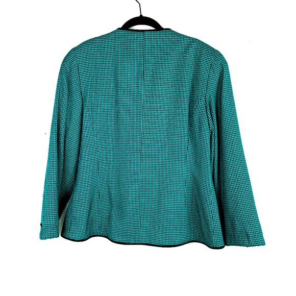 VINTAGE Sheridan Square Green Houndstooth Blazer - Picture 4 of 5